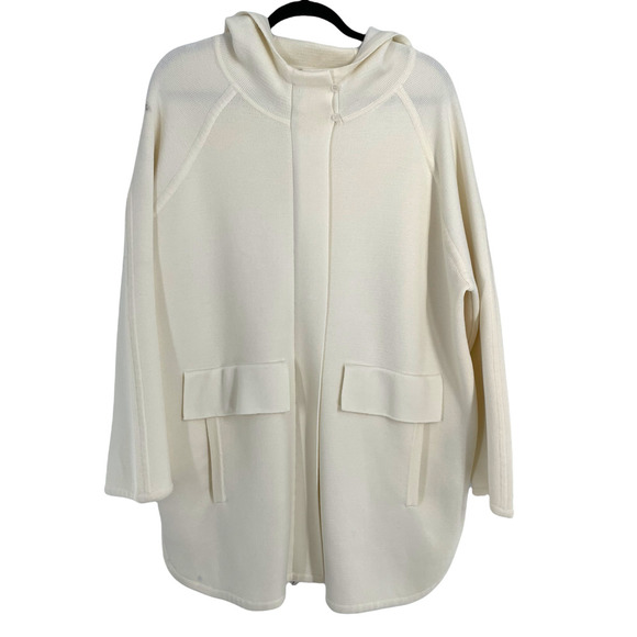 MAX MARA $1690 RETAIL OFF WHITE KNIT WOOL FESTOSO COAT - Picture 2 of 12